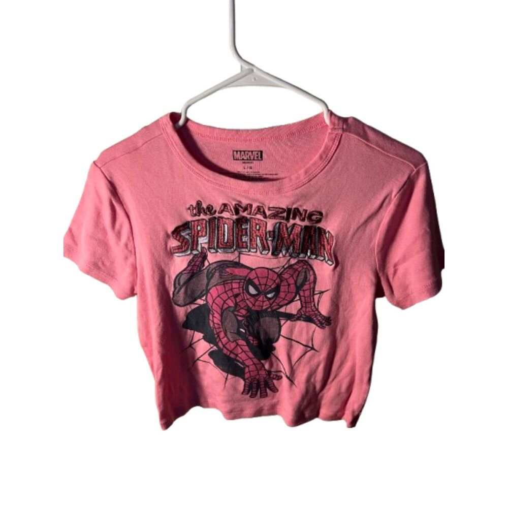 Marvel The Amazing Spider-Man Pink Graphic Crop Top